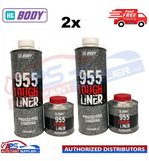 2X HB Body 955 Tough Liner 1L Tintable with HARDNER (Next Day Delivery)